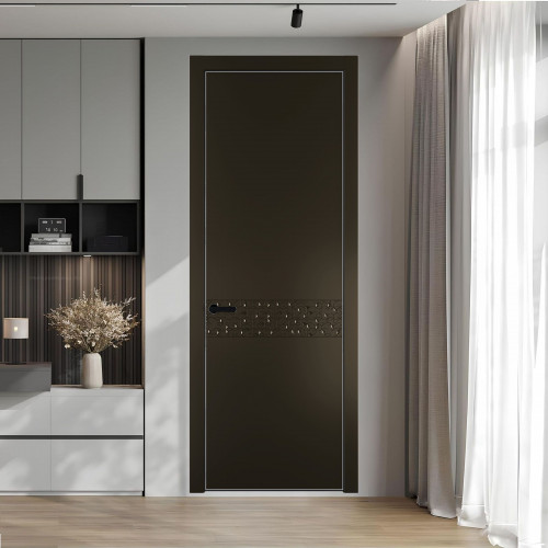 58 PE.O Перламутр Бронза вставка Глухая кромка Черный ProfilDoors Orange