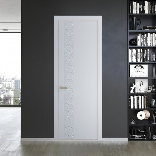 59 PE.O Лайт Грей вставка Глухая кромка Никель ProfilDoors Orange