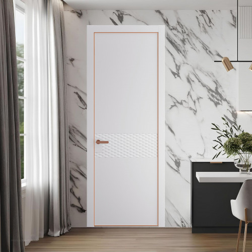 54 PE.O Крем Вайт вставка Глухая кромка Медь ProfilDoors Orange