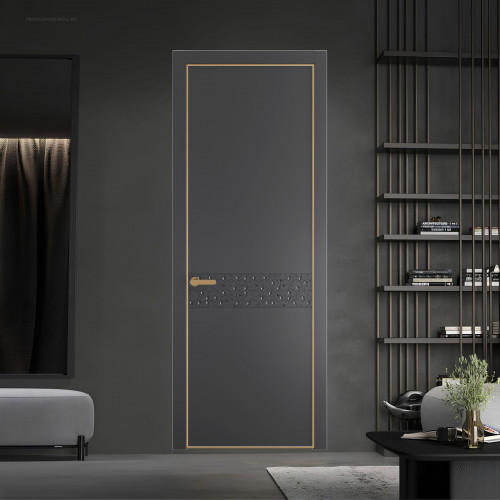 58 PE.O Графит вставка Глухая кромка Золото ProfilDoors Orange