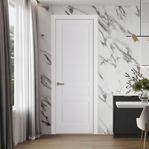 63 PE.O Крем Вайт вставка Глухая кромка Шампань ProfilDoors Orange