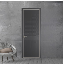 51 PE.O Графит вставка Глухая кромка Никель ProfilDoors Orange