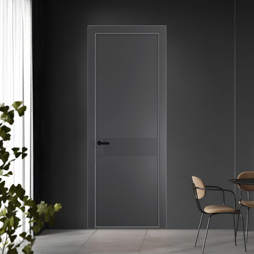 52 PE.O Графит вставка Глухая кромка Черный муар ProfilDoors Orange