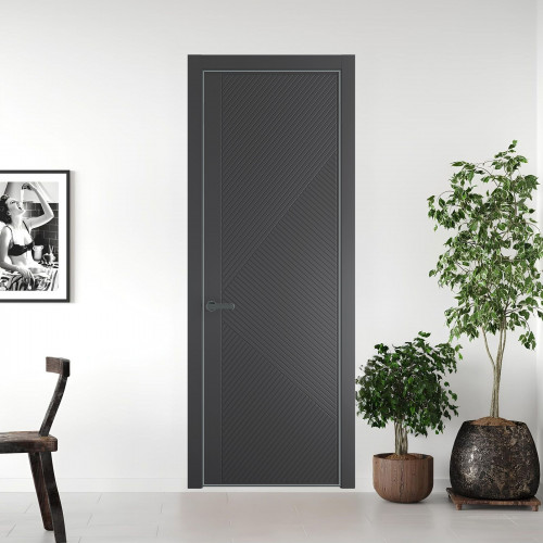 50 PE.O Графит вставка Глухая кромка Серая ночь ProfilDoors Orange