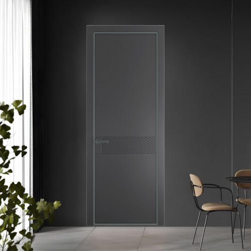 52 PE.O Графит вставка Глухая кромка Серая ночь ProfilDoors Orange