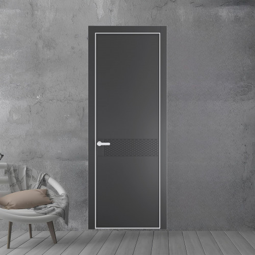 52 PE.O Графит вставка Глухая кромка Вайт ProfilDoors Orange