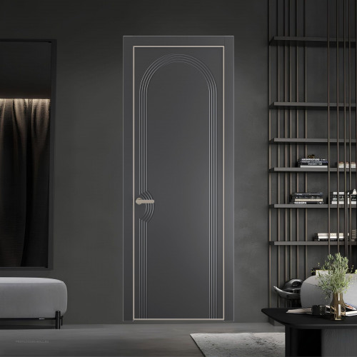 56 PE.O Графит вставка Глухая кромка Никель ProfilDoors Orange