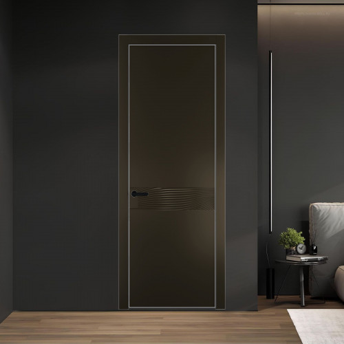 65 PE.O Перламутр Бронза вставка Глухая кромка Черный муар ProfilDoors Orange