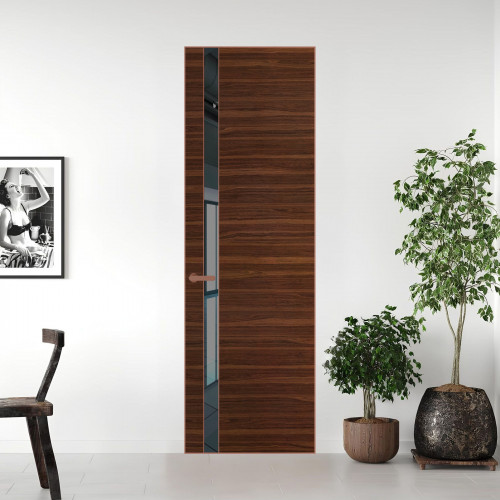 18 VE-H натуральный шпон Albero 1294M профиль Медь вставка Зеркало Grey ProfilDoors Orange