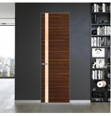 18 VE-H натуральный шпон Albero 1294M профиль Серебро вставка Бежевый лак ProfilDoors Orange