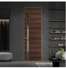18 VE-H натуральный шпон Albero 1398S профиль Бронза вставка Зеркало Grey ProfilDoors Orange