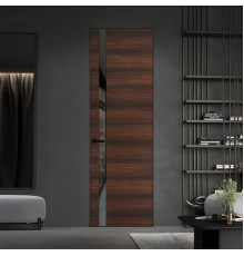 18 VE-H натуральный шпон Albero 1398S профиль Черный муар вставка Графит лак ProfilDoors Orange