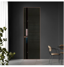 18 VE-H натуральный шпон Bianche Notti 069S профиль Медь вставка Черный лак ProfilDoors Orange