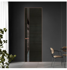 18 VE-H натуральный шпон Bianche Notti 069S профиль Медь вставка Графит лак ProfilDoors Orange