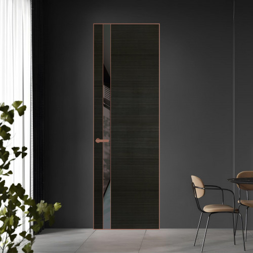 18 VE-H натуральный шпон Bianche Notti 069S профиль Медь вставка Графит лак ProfilDoors Orange