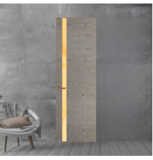 18 VE-H натуральный шпон Bianche Notti 08S профиль Медь вставка Кремовый лак ProfilDoors Orange
