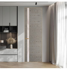 18 VE-H натуральный шпон Bianche Notti 08S профиль Золото вставка Светло-серый лак ProfilDoors Orange