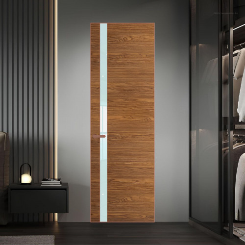 18 VE-H натуральный шпон Espresso 35M профиль Медь вставка Белый лак ProfilDoors Orange