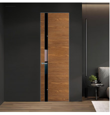 18 VE-H натуральный шпон Espresso 35M профиль Серебро вставка Черный лак ProfilDoors Orange