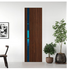 18 VE-V натуральный шпон Albero 1294M профиль Деорэ вставка Зеркало Blue ProfilDoors Orange