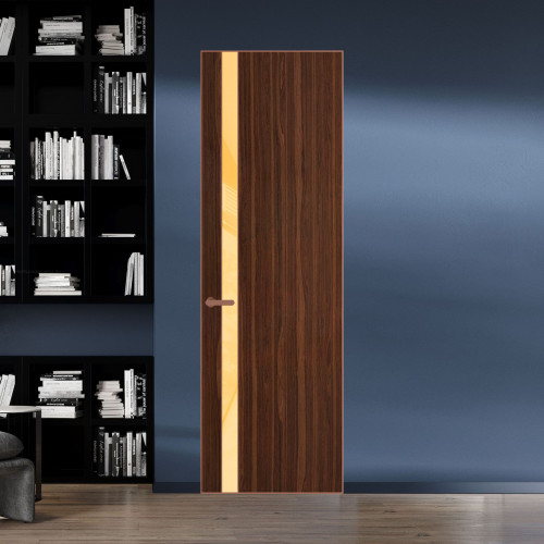 18 VE-V натуральный шпон Albero 1294M профиль Медь вставка Кремовый лак ProfilDoors Orange