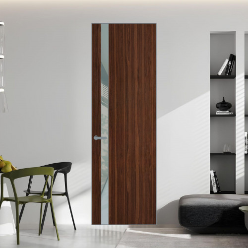 18 VE-V натуральный шпон Albero 1294M профиль Серебро вставка Теплый серый лак ProfilDoors Orange