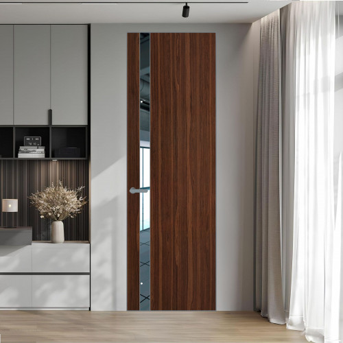 18 VE-V натуральный шпон Albero 1294M профиль Серебро вставка Зеркало ProfilDoors Orange