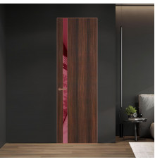 18 VE-V натуральный шпон Albero 1398S профиль Медь вставка Бордовый лак ProfilDoors Orange