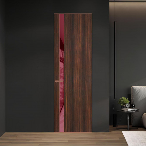 18 VE-V натуральный шпон Albero 1398S профиль Медь вставка Бордовый лак ProfilDoors Orange