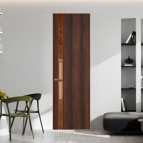 18 VE-V натуральный шпон Albero 1398S профиль Медь вставка Зеркало Bronza ProfilDoors Orange