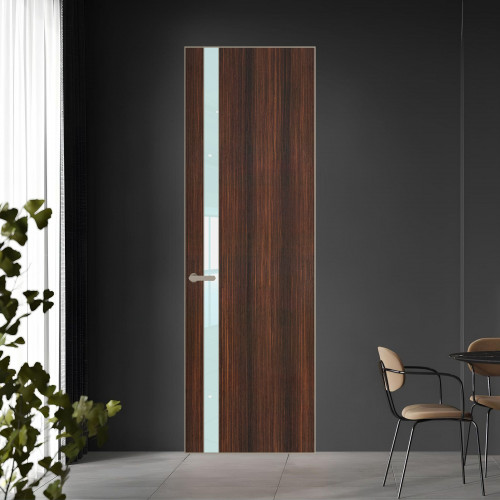 18 VE-V натуральный шпон Albero 1398S профиль Никель матовый вставка Белый лак ProfilDoors Orange