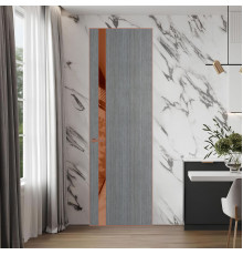 18 VE-V натуральный шпон Bianche Notti 01Q профиль Медь вставка Коричневая нуга лак ProfilDoors Orange