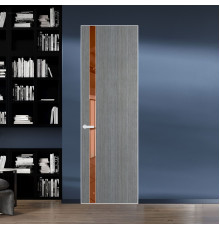 18 VE-V натуральный шпон Bianche Notti 01Q профиль Вайт вставка Зеркало Bronza ProfilDoors Orange