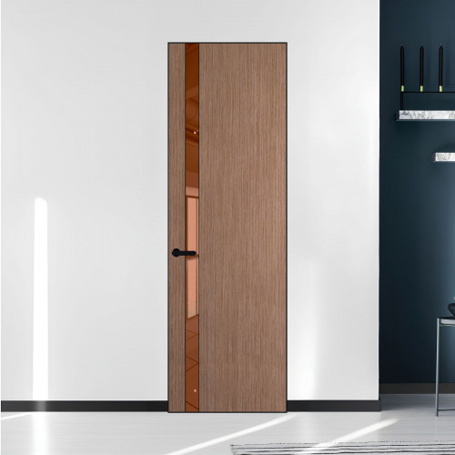 18 VE-V натуральный шпон Duna 1962S профиль Черный матовый вставка Зеркало Bronza ProfilDoors Orange