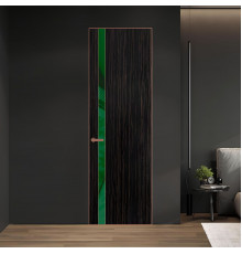 18 VE-V натуральный шпон Espresso 1042S профиль Медь вставка Желтый лак ProfilDoors Orange