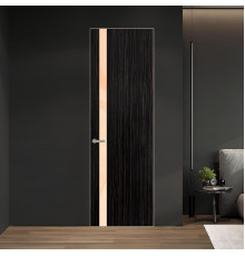 18 VE-V натуральный шпон Espresso 1042S профиль Никель матовый вставка Бежевый лак ProfilDoors Orange