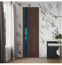 18 VE-V натуральный шпон Espresso 1386M профиль Черный матовый вставка Зеркало Blue ProfilDoors Orange