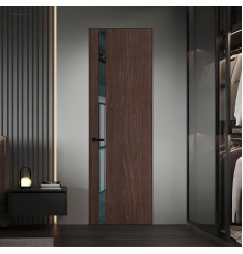 18 VE-V натуральный шпон Espresso 1386M профиль Черный матовый вставка Зеркало Grey ProfilDoors Orange