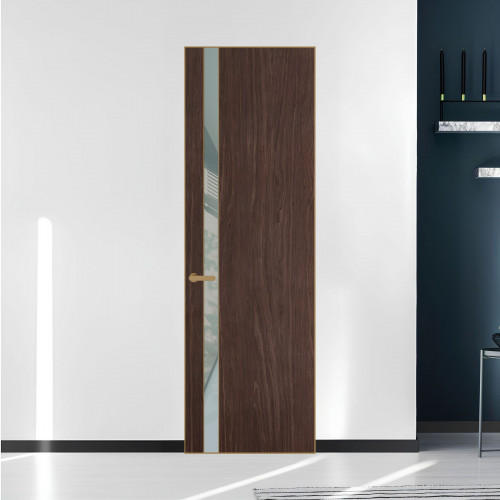 18 VE-V натуральный шпон Espresso 1386M профиль Золото вставка Теплый серый лак ProfilDoors Orange