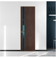 18 VE-V натуральный шпон Espresso 1386M профиль Золото вставка Зеркало Blue ProfilDoors Orange