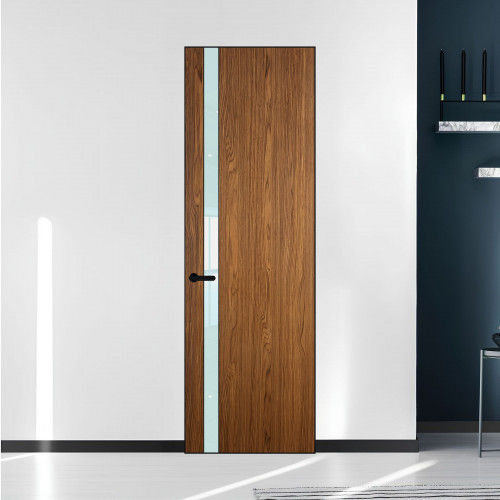 18 VE-V натуральный шпон Espresso 35M профиль Черный муар вставка Белый лак ProfilDoors Orange