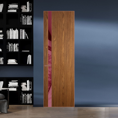 18 VE-V натуральный шпон Espresso 35M профиль Медь вставка Бордовый лак ProfilDoors Orange