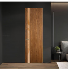 18 VE-V натуральный шпон Espresso 35M профиль Шампань вставка Светло-коричневый лак ProfilDoors Orange