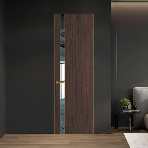 18 VE-V натуральный шпон Espresso 360M профиль Бронза вставка Зеркало ProfilDoors Orange