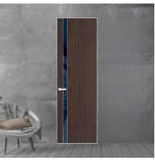 18 VE-V натуральный шпон Espresso 360M профиль Вайт вставка Темно-синий лак ProfilDoors Orange