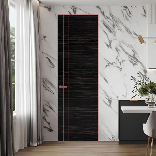 12 VE-H натуральный шпон Espresso 1042S профиль Красный антрацит ProfilDoors Orange