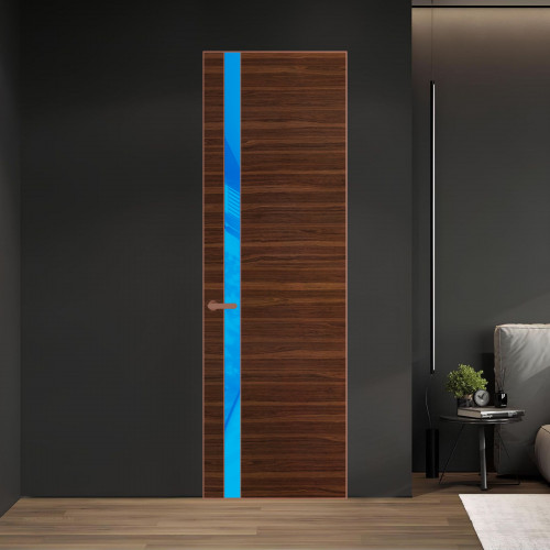 18 VE-H натуральный шпон Albero 1294M профиль Медь вставка Голубой лак ProfilDoors Orange