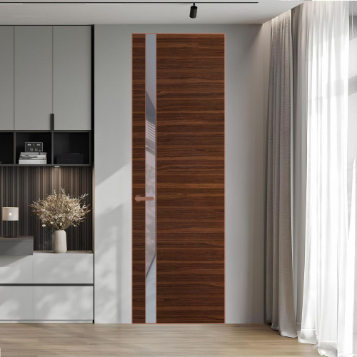 18 VE-H натуральный шпон Albero 1294M профиль Медь вставка Холодный серый лак ProfilDoors Orange