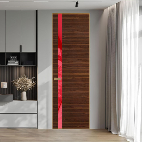 18 VE-H натуральный шпон Albero 1294M профиль Золото вставка Красный лак ProfilDoors Orange