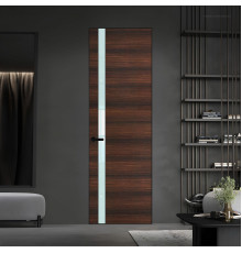 18 VE-H натуральный шпон Albero 1398S профиль Черный матовый вставка Белый лак ProfilDoors Orange